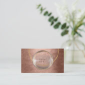 Carte De Visite Minimalisme Golden Foil Verre Rose Or (Debout devant)