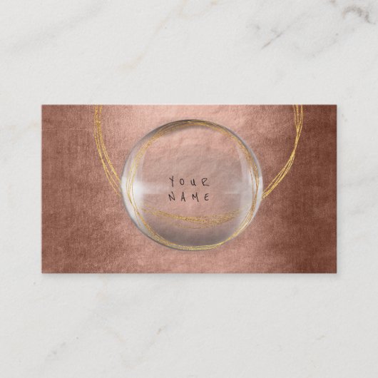 Carte De Visite Minimalisme Golden Foil Verre Rose Or (Devant)