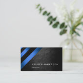 Carte De Visite Minimalisme Grandes géométriques Cobalt Blue Black (Debout devant)