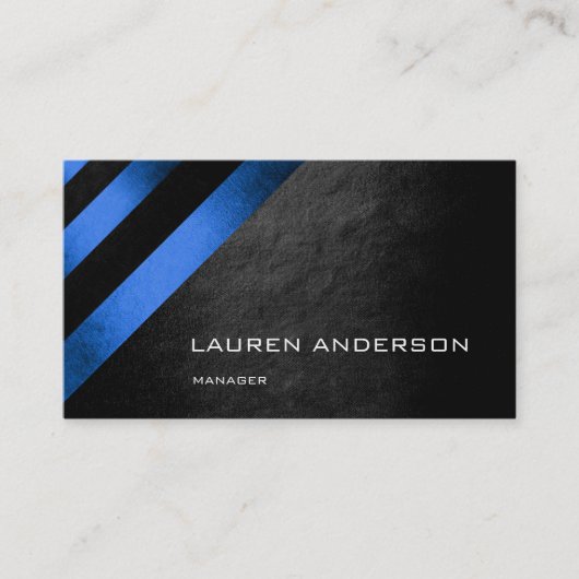 Carte De Visite Minimalisme Grandes géométriques Cobalt Blue Black (Devant)