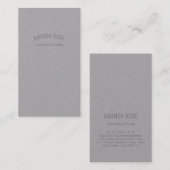 Carte De Visite Minimalisme Gris Urbain Gris Conseil Professionnel (Devant / Derrière)
