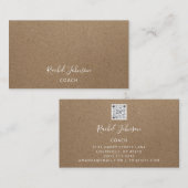 Carte De Visite Minimalisme Kraft Papier Élégant Thérapeute de can (Devant / Derrière)