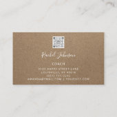 Carte De Visite Minimalisme Kraft Papier Élégant Thérapeute de can (Dos)