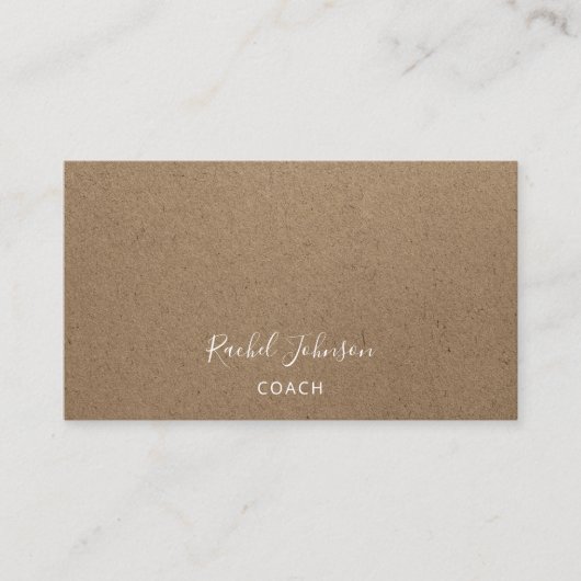 Carte De Visite Minimalisme Kraft Papier Élégant Thérapeute de can (Devant)