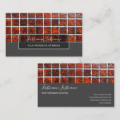 Carte De Visite Minimalisme mosaïque rouge carreaux gris rectangle (Devant / Derrière)