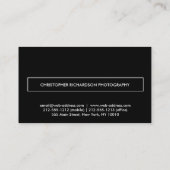 Carte De Visite Minimalisme professionnel en noir et blanc de luxe (Dos)