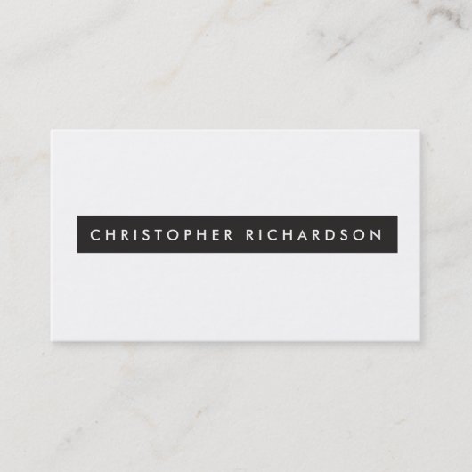 Carte De Visite Minimalisme professionnel en noir et blanc de luxe (Devant)