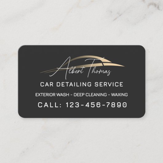 Carte De Visite Minimalist automotive gold car line Business Card (Devant)