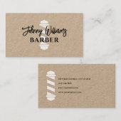 Carte De Visite Minimalist barber pole barbershop (Devant / Derrière)
