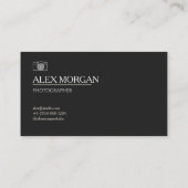 Carte De Visite Minimalist Black Camera Logo Photographer Double-S (Dos)