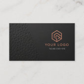 Carte De Visite Minimalist Black Copper Geometric QR Code (Devant)