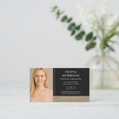 Carte De Visite Minimalist Black Gold Consultant Photo (Debout devant)