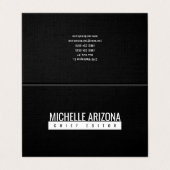 Carte De Visite Minimalist Black Professional Modern Premium Linen (Extérieur déplié)