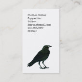Carte De Visite Minimalist Black Raven Writer (Dos)