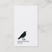 Carte De Visite Minimalist Black Raven Writer (Devant)