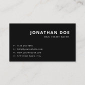 Carte De Visite Minimalist Black Realtor Professional  (Devant)