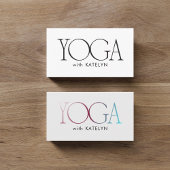Carte De Visite Minimalist Black White Bold Yoga