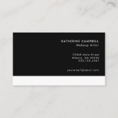 Carte De Visite Minimalist Black White Makeup Business Card (Dos)