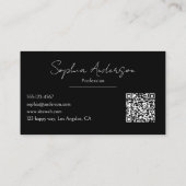 Carte De Visite Minimalist Black & White Modern Qr Code        (Dos)