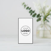 Carte De Visite Minimalist Black White Modern QR Code Logo (Debout devant)