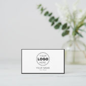 Carte De Visite Minimalist Black White Modern QR Code Logo (Debout devant)
