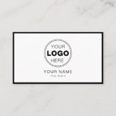 Carte De Visite Minimalist Black White Modern QR Code Logo (Devant)