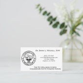 Carte De Visite Minimalist Black & White Veterinary Clinic (Debout devant)