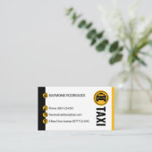 Carte De Visite Minimalist Black Yellow Taxi Stripes Driving (Debout devant)