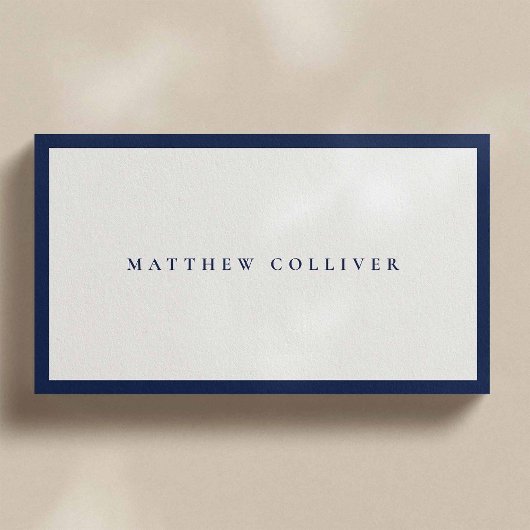 Carte De Visite Minimalist Blue Frame Luxury Business Card