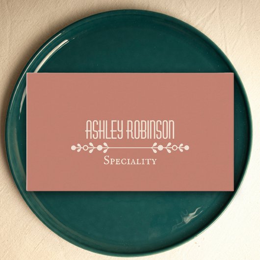 Carte De Visite Minimalist boho leaves frame pastel earthy QR code