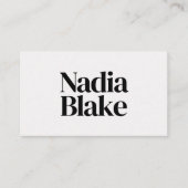 Carte De Visite Minimalist Bold Editorial Style QR Code White (Devant)