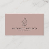 Carte De Visite Minimalist Botanical Candle Hand Drawn Flame (Dos)