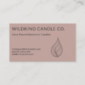 Carte De Visite Minimalist Botanical Candle Hand Drawn Flame (Devant)