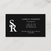 Carte De Visite Minimalist Business Card Elegant Black and White (Dos)