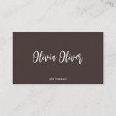 Carte De Visite Minimalist Calligraphy Brown Cream Modern QR Code (Devant)