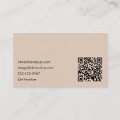 Carte De Visite Minimalist Calligraphy Sandstone Modern QR Code (Dos)