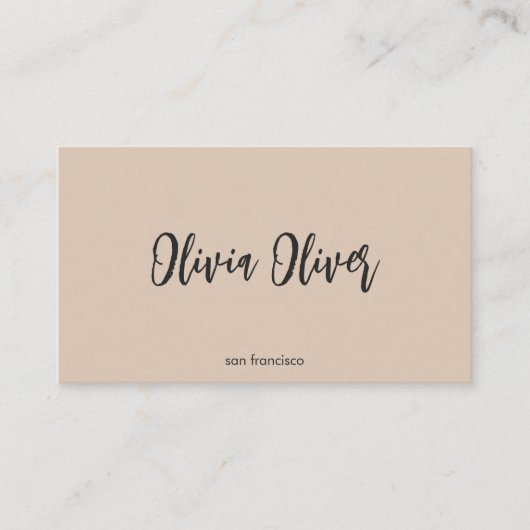 Carte De Visite Minimalist Calligraphy Sandstone Modern QR Code (Devant)