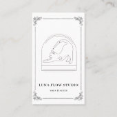 Carte De Visite Minimalist Cat Yoga Instructor Card with QR Code (Devant)