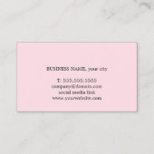 Carte De Visite Minimalist Cool Bold Kraft Rose Consultant (Dos)