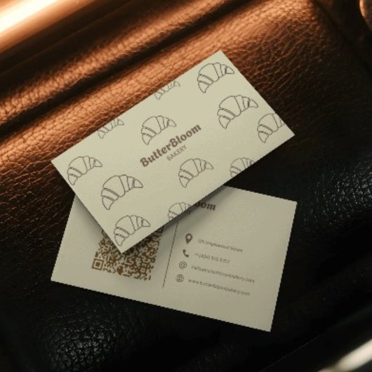 Carte De Visite Minimalist Croissant Bakery Business Card