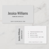Carte De Visite Minimalist Customizable Professional Gray (Devant / Derrière)