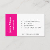 Carte De Visite Minimalist Customizable Professional Hot Pink (Dos)