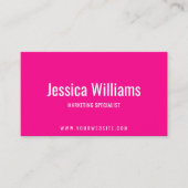 Carte De Visite Minimalist Customizable Professional Hot Pink (Devant)