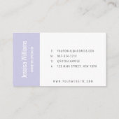 Carte De Visite Minimalist Customizable Professional Lavender (Dos)