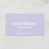 Carte De Visite Minimalist Customizable Professional Lavender (Devant)