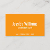 Carte De Visite Minimalist Customizable Professional Orange (Devant)