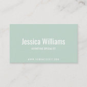 Carte De Visite Minimalist Customizable Professional Pastel Green (Devant)