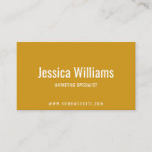 Carte De Visite Minimalist Customized Professional Mustard Yellow (Devant)