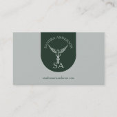 Carte De Visite Minimalist Dark Green Medical URL Code (Devant)