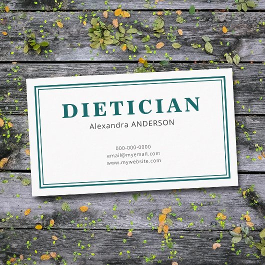 Carte De Visite Minimalist Dietitian